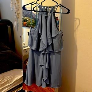 NEW BCBG Max Azria Blue Ruffle Halter Dress